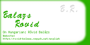 balazs rovid business card